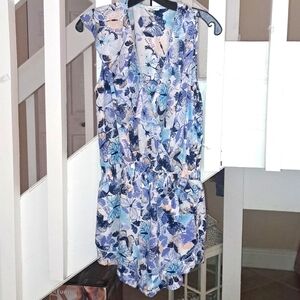 Poupette St BarthvButterfly One sided Ruffle Romper with dot trim  elastic waist